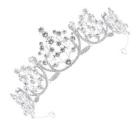 DOITOOL Vintage Tiara Party Tiara Baroque Alloy Headband Comfortable to Wear Easy to Wear for Bridesmaids and Ladies Wedding Party Accessory with White Rhinestone Crown Decor