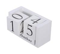 DOITOOL Vintage Wooden Block Perpetual Calendar for Desk Wood Desktop Date Display with Adjustable Month and Day Blocks Space Saving Reusable Schedule Organizer for Home and Office