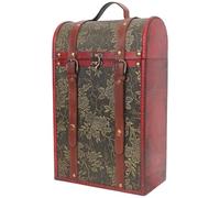 DOITOOL Vintage Wooden Double Bottle Wine Box with Lining Retro Decorative Wine Container Case and Presentation