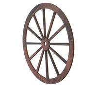 DOITOOL Vintage Wooden Wagon Wheel Wall Hanging Decor Sturdy Rustic Wood Cartwheel Ornament for Home Garden Patio with Smooth Rounded Edges for Farmhouse and Outdoor Decoration