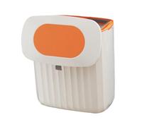 DOITOOL Wall Mounted Kitchen Trash Can with Sliding Lid Wall-attached Waste Container for Cabinet Door Plastic Compost Bin for Home Use in Sunshine Orange