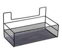 DOITOOL Wall Mounted Wire Basket 14.17X5.91X5.91In No Drilling Hanging Storage Rack for Bathroom Kitchen Organizer Black Mesh Shelf
