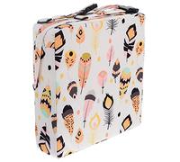 DOITOOL Waterproof Polyester Booster Seat Cushion Pad for Dining Chair, Adjustable Height Seat Pad for 1-5 Years, Cartoon Plume Pattern Dining Chair Booster