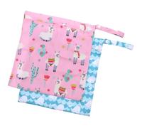 DOITOOL Waterproof Reusable Diaper Storage Bag with Printed Design for Babies 2pcs Made of Cloth and TPU, Suitable for Organizing Diapers and Clothes, for Indoor and Outdoor Use
