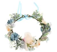DOITOOL Wedding Flower Dog Collar for Dogs and Cats, Lightweight Fabric Floral Wreath Decorated with Artificial Flowers and Leaves, Elegant Design for Kinds of Parties and Holidays