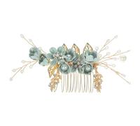DOITOOL Wedding Hair Comb - 21g Lightweight Blue Floral Headpiece - Secure Alloy Teeth Bridal Hair Accessories for Women - Rhinestone Side Combs for Bridesmaid Guest Prom & Garden Party