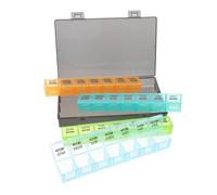 DOITOOL Weekly Multi-Grid Pill Dispenser with Separate Compartments, Portable Pp Medicine Organizer Box for Travel, Easy to Carry and Prevents Forgetting to Take Medicine