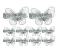 DOITOOL White Butterfly Hair Clips Decoration 10pcs for Women, Comfortable Cloth and Metal Barrettes to Hold Hair Tightly for Celebrating Special Occasions