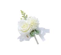 DOITOOL White Cloth Simulated Flower Brooch Wedding Corsage Decorative Accessory for Bride and Groom Elegant Realistic Design Suitable for Birthday and Dancing Party