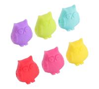 DOITOOL Wine Cup Identifiers Glass Recognition Marker 6Pcs Silicone Non-Slip Waterproof with Owl Logo for Social Events