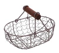 DOITOOL Wire Egg Baskets, Easter Basket, Metal Desktop Storage Box with Carry Handle Iron Art Eggs Tray, Bread Bins Kitchen Desktop for Carrying and Collecting Fruit Food, Vintage Display (Black)