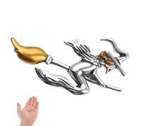 DOITOOL Witch Riding Broom Brooch for Women Unique Costume Prop Lapel Pin Chic Vintage Costume Decoration Small Gift for Party Event