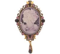 DOITOOL Women Brooch Pin Embossed Brooch Pin Retro Alloy Compact and Portable Does Not Hurt Clothes for Teen and Women Concert and Business Ball Embossed Lady Portrait Fashion Jewelry