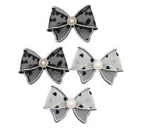 DOITOOL Women Shoe Charms Rhinestone Bow Decorations Removable Gauze and Metal Clips 4pcs Breathable and Not Easy to Deform for High Heels for Parties and Work