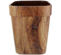 DOITOOL Wooden Bin 12L Square Waste Paper Bin for Bathroom Kitchen Bedroom Compact Wood Effect Rustic Home Accessories 11.8X9.4X9.4 Inch