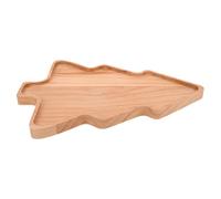 DOITOOL Wooden Christmas Tree Serving Tray Holiday Platter for Snacks Appetizers Candy Fruits Desserts Festive Table Decorations Xmas Dining Accessory