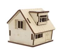 DOITOOL Wooden Dollhouse Building Material Miniature House Kits for Adults DIY Log Cabin Model with Detailed Carvings Educational Enhancing Creativity and Coordination Elegant Home Office
