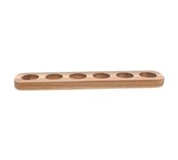 DOITOOL Wooden Egg Tray Chicken Egg Storage Holder Solid Acacia Wood Single Row 6-compartment for Kitchen and Home