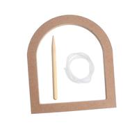 DOITOOL Wooden Embroidery Frame Cross Stitch Hoop Display Rack for Needlework Artists Creative Slot-Embedded Arch Window Shape Suitable for Handcraft Embroidery Supplies