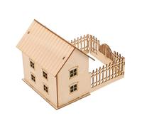 DOITOOL Wooden House Model Pre-assembled Cabin Puzzle Kit Small Cottage 3d Wood Jigsaw Decoration for Fairy Garden Village Architecture Desktop Display