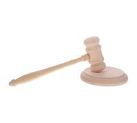 DOITOOL Wooden Judge Gavel with Base Practical Auction Hammer for Lawyers and Judges Smooth Finish Beech Wood Mallet Compact with Clear Knocking Sound for Courtroom and Use