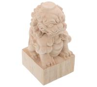 DOITOOL Wooden Lion Post Finial Vintage Bridge Decoration Sturdy Carved Finials for Garden Bridges Outdoor Classic Feng Shui Lion Sculpture Craft Ornament