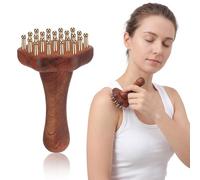 DOITOOL Wooden Meridian Pressure Brush with Brass and Copper Head for Full-Body Muscle Relaxation and Blood Flow Enhancement Suitable for Back and Abdomen