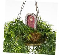 DOITOOL Wooden Miniature Fairy Door Garden Tree Decorations Craft Dollhouse Accessory for Indoor Outdoor Landscape and Tree Stump Scene