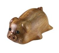 DOITOOL Wooden Pig Pendant Keyring Green Sandalwood Zodiac Pig Adornment Small DIY Hanging Decoration for Bag and Desktop Charm