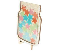 DOITOOL Wooden Reward Chart for Decorative Reward Jar with Star Tokens for School Classroom Training and Positive Motivation Activities