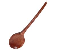 DOITOOL Wooden Spaghetti Spoon Long Handle for Kitchen Cooking and Banquets, Large Capacity Asian Soup Spoon Made of Brown Wood, Multifunctional Ramen Noodle Ladle Minimalist Style