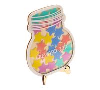 DOITOOL Wooden Star Reward Jar for Classroom and Home DIY Fillable Reward Storage Jar with Chore Chart Motivational Incentive System for Positive Behavior and Training