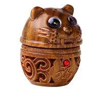 DOITOOL Wooden Tiger Keychain Pendant DIY Sachet Holder Rotating Lid Aroma Diffuser Durable Craft Charm for Jewelry Making Unique Home Decor