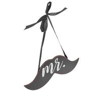 DOITOOL Wooden Wedding Sign Decoration Mr Mrs Lips Mustache Plaque Creative Wedding Party Photo Props Scene Decor