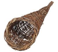 DOITOOL Woven Bread Basket Rattan Tabletop Snack Holder for Bread and Fruit Rustic Cow Horn Shaped for Kitchen Storage and Decoration