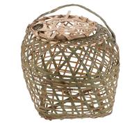 DOITOOL Woven Chicken Cage: Small Chicken Travel Cage Handmade Bamboo Poultry Enclosure Safe Transport for Farmers and Pet Owners Alike