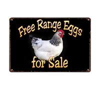 Doitsa 1 x Vintage Metal Tin Wall Sign Free Range Eggs for Sale Poster Art Decoration for Cafe Bar Pub Beer 20 x 30 cm