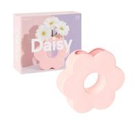 DOIY - Modern Decorative Vase - Daisy Shape Design - Made with Ceramic - Vase for Flowers - Decorative Vase - Pink - 5x20x18cm