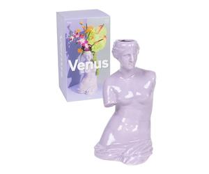 DOIY - Modern Decorative Vase - Design in the shape of the Gr oddess Venus - Made with Ceramic - Vase for Flowers - Decorative Vase - Purple - 16x16x31cm
