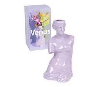 DOIY - Modern Decorative Vase - Design in the shape of the Greek Goddess Venus - Made with Ceramic - Vase for Flowers - Decorative Vase - Purple - 16x16x31cm