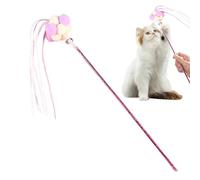 Doiyislem Cat Teaser Wand Toys - Interactive Cat Teaser Wand Toy with Bell,Pet Companion Toy with Crisp Sound for Work Area, Car, Home, and Outdoors