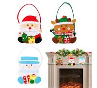Doiyislem Christmas Candy Bags - Holiday Favor Bags with Handle,Reusable Fabric Basket for Popcorn Cookie Snack Holder School Classroom Event Festive Holiday Party Birthday Halloween