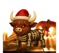Doiyislem Halloween Highland Cow Figurine | Fall Highland Cow Statue Halloween Decorations | Home Decor for Farmhouse Porch Indoor Outdoor Bar Table Shelf Backyard Kitchen Thanksgiving Patio