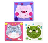 Doiyislem Hand Puppet Sewing Kits, Learning Sewing Kit, Wool Animals Sewing Kit, Kids Sewing Kit Wool Craft Kit, Felt Sewing Kits for Children, Sewing Wool Animals, 3X Handmade Doll Ornaments, B