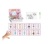 Doiyislem Magnetic Dress Up Puzzle,Educational Face Dress Up Game,Double Sided Learning Educational Toys with Write Board and Pen - for Boys Girls Activity Play Car Airplane