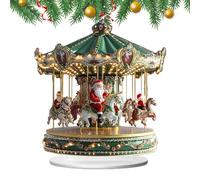 Doiyislem Mr Christmas Carousel | 2D Acrylic Table Centerpieces | Go Round Merry Christmas Scene Figurine - for Holiday Living Room Bedroom Kitchen Office Indoor Porch Apartment