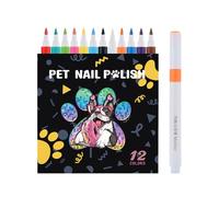 Doiyislem Nail Polish for Dogs | 12-Color Brush Tip Nail Polish Pens for Cat,Small Animal Grooming Supplies for Daily Travel Party Events Decoration Photo Shots Holiday Birthday