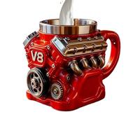 Doiyislem V8 Engine Mug Cup - Vintage Mug,Drinking Cup | for Adult Men Car Enthusiasts Lover Mechanics Coffee Tea Drinking Travel Office Work Home Relaxation