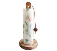 Doiyislem Wood Paper Towel Holder | Kitchen Paper Hanger Rack - Vertical Toilet Tissue Organizer Rack for Hair Bands Dishcloths, Cling Film Holder