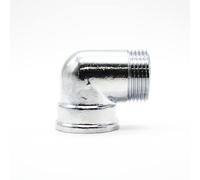 DOJA Barcelona 90º Chrome Brass Elbow | 3/4" | Male - Female | Brass Elbow | Brass Elbow Tap for Irrigation Installations | Brass Elbow Connector for Radiators, Drips, Compressed Air